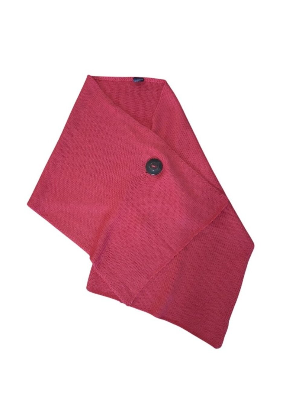 Red Knit Button Closure Wrap Scarf 100% Acrylic Versatile Winter Accessory NWT